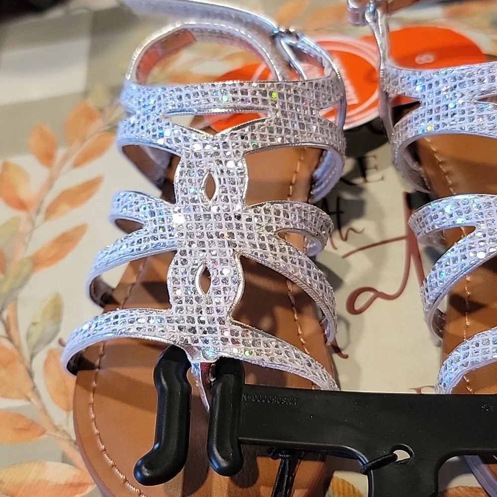 Wonder Nation Girls Rhinestone Sandals